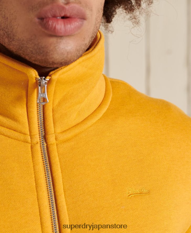 オーガニックコットン ヴィンテージロゴ ジップトラックトップ 男性 Superdry 衣類 黄色 2J62PZ5095