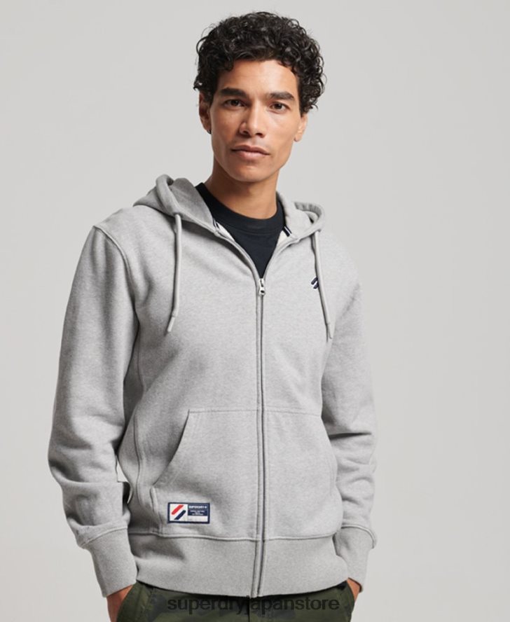 エッセンシャルロゴルーズジップパーカー 男性 Superdry 衣類 グレー 2J62PZ5097