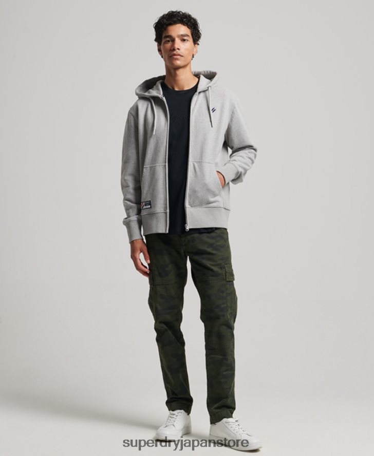 エッセンシャルロゴルーズジップパーカー 男性 Superdry 衣類 グレー 2J62PZ5097