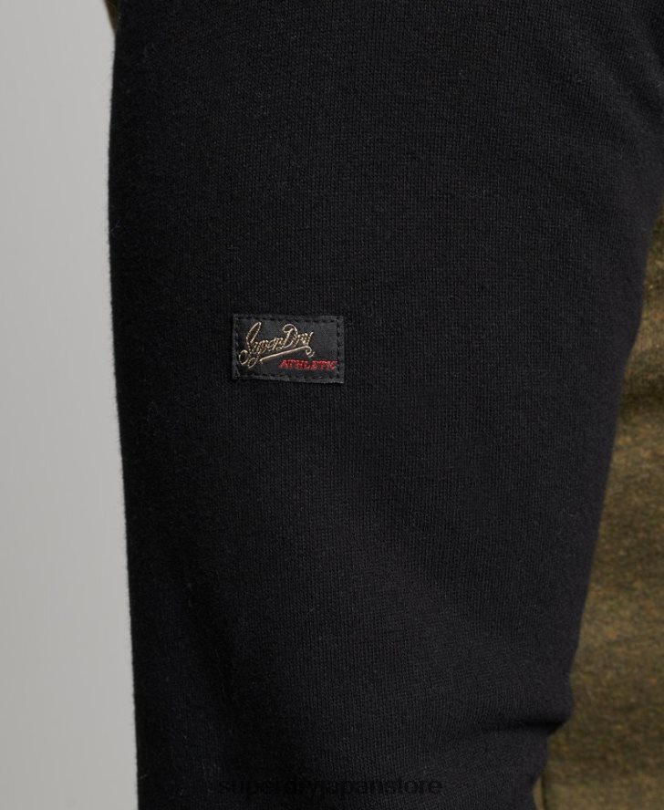 オーガニックコットン ヴィンテージロゴ ヘリテージラグランパーカー 男性 Superdry 衣類 黒 2J62PZ509