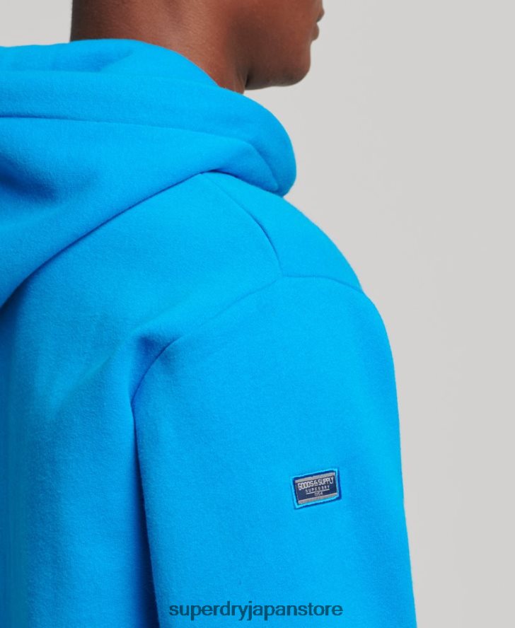 トーナルコアロゴ刺繍パーカー 男性 Superdry 衣類 青 2J62PZ5100