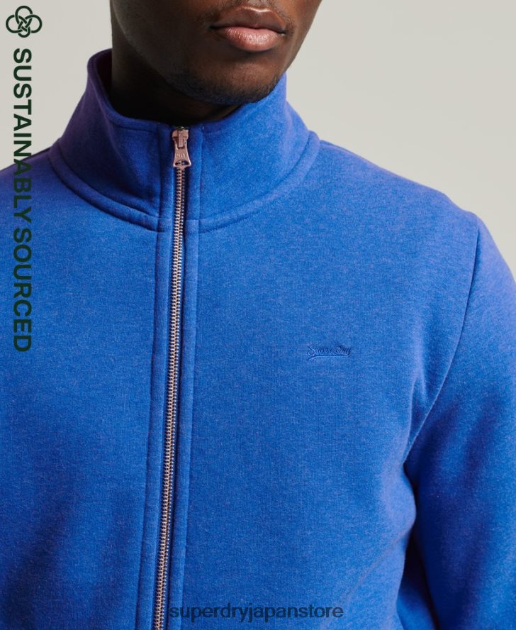 オーガニックコットン ヴィンテージロゴ ジップトラックトップ 男性 Superdry 衣類 青 2J62PZ5101