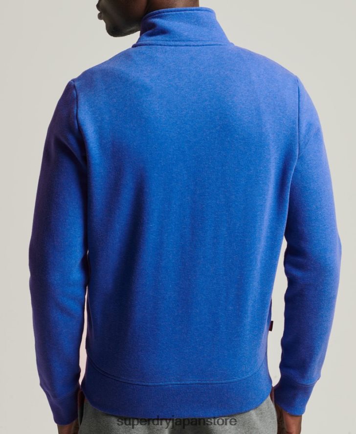オーガニックコットン ヴィンテージロゴ ジップトラックトップ 男性 Superdry 衣類 青 2J62PZ5101