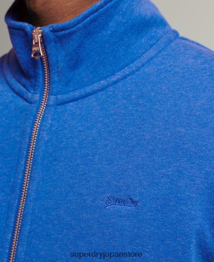 オーガニックコットン ヴィンテージロゴ ジップトラックトップ 男性 Superdry 衣類 青 2J62PZ5101