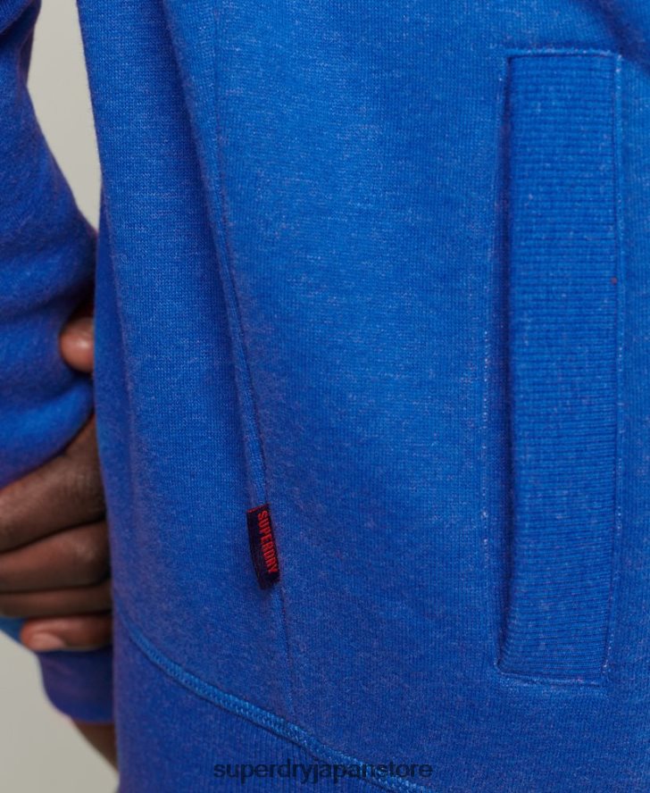 オーガニックコットン ヴィンテージロゴ ジップトラックトップ 男性 Superdry 衣類 青 2J62PZ5101