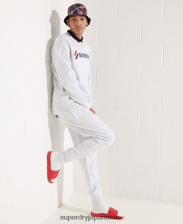 スポーツスタイルのアップリケスウェットシャツ 男性 Superdry 衣類 ライトグレー 2J62PZ5108