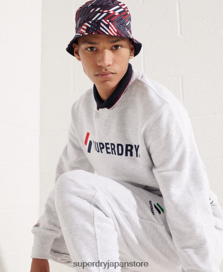 スポーツスタイルのアップリケスウェットシャツ 男性 Superdry 衣類 ライトグレー 2J62PZ5108