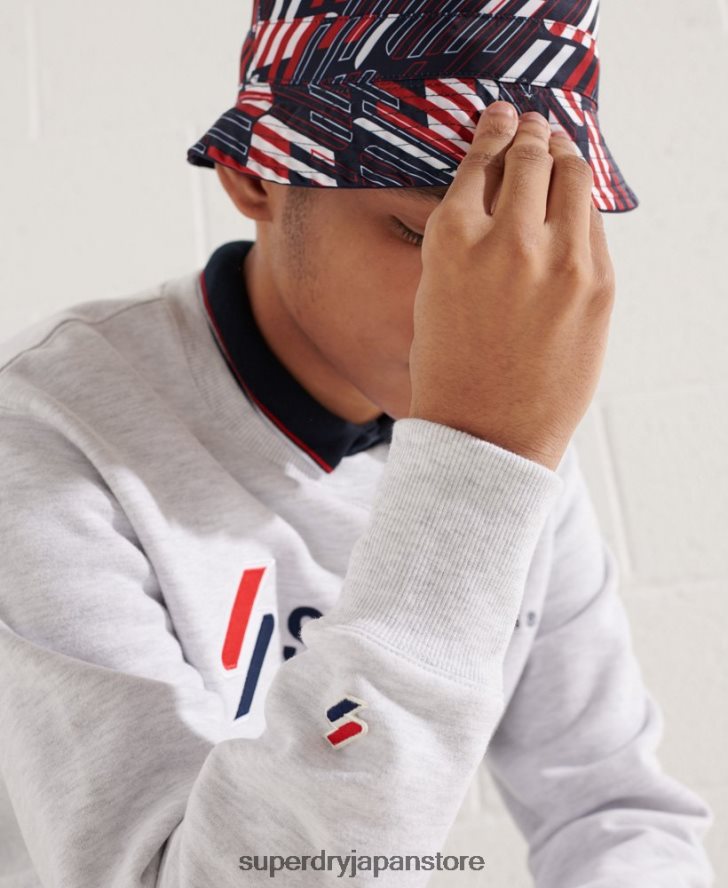 スポーツスタイルのアップリケスウェットシャツ 男性 Superdry 衣類 ライトグレー 2J62PZ5108