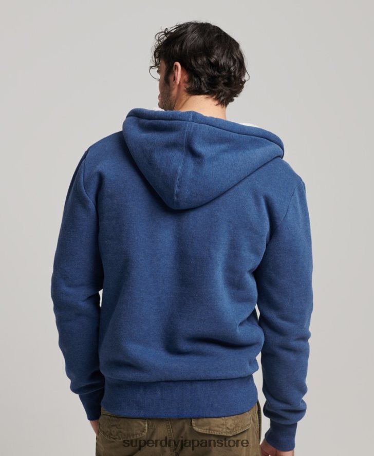 エッセンシャルボーグ裏地付きジップパーカー 男性 Superdry 衣類 青 2J62PZ5110
