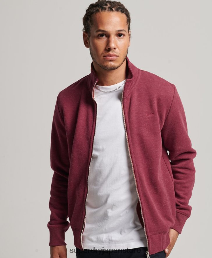 オーガニックコットン ヴィンテージロゴ ジップトラックトップ 男性 Superdry 衣類 赤 2J62PZ5112