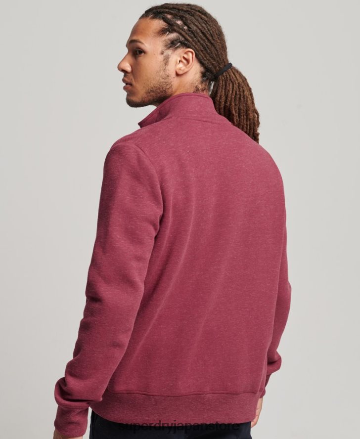 オーガニックコットン ヴィンテージロゴ ジップトラックトップ 男性 Superdry 衣類 赤 2J62PZ5112