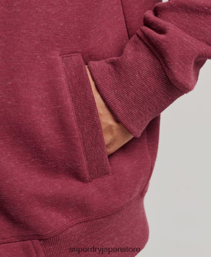 オーガニックコットン ヴィンテージロゴ ジップトラックトップ 男性 Superdry 衣類 赤 2J62PZ5112