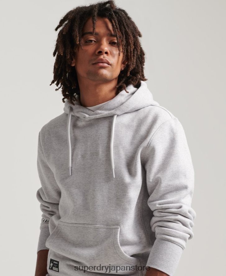 マイクロロゴ刺繍ルーズフィットパーカー 男性 Superdry 衣類 グレー 2J62PZ5113