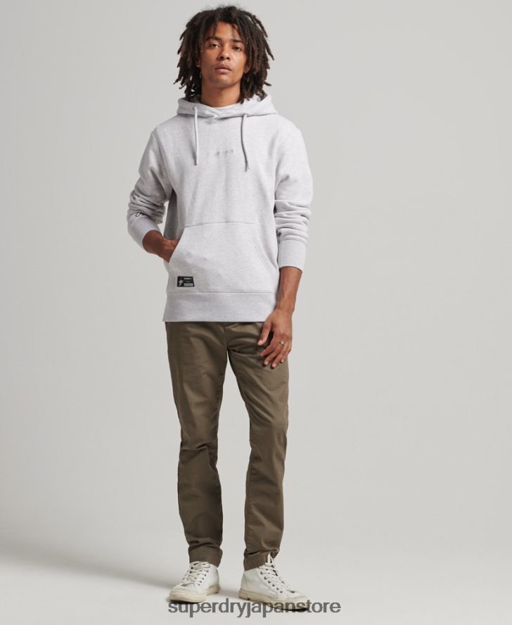 マイクロロゴ刺繍ルーズフィットパーカー 男性 Superdry 衣類 グレー 2J62PZ5113