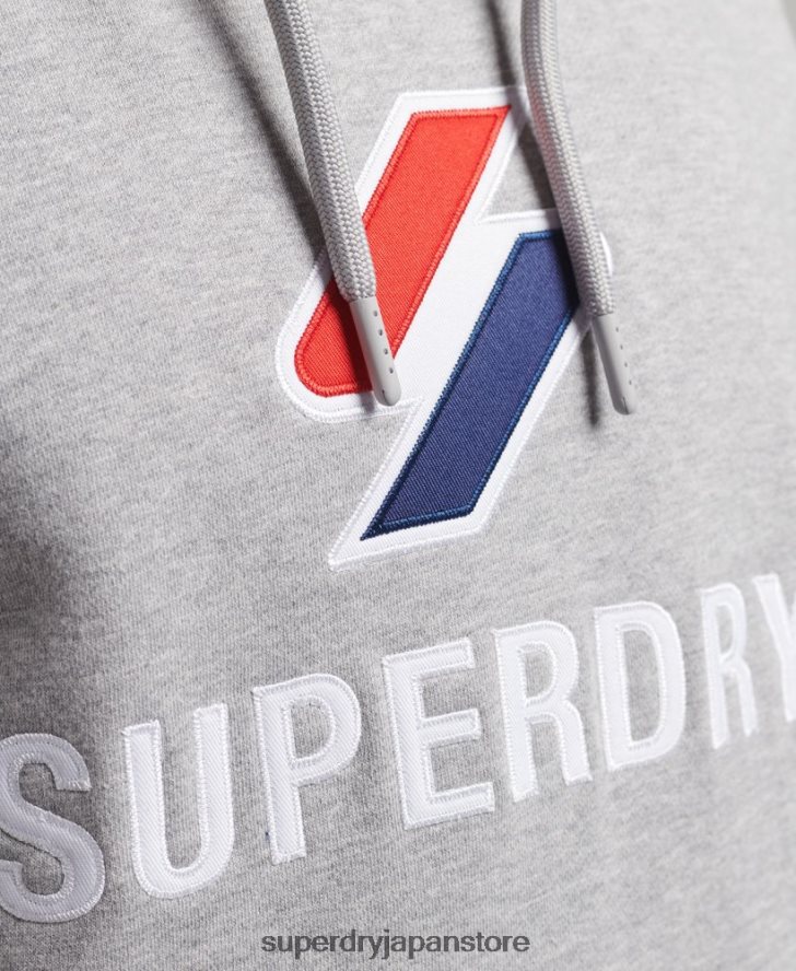 スタックアップリケロゴパーカー 男性 Superdry 衣類 グレー 2J62PZ5115
