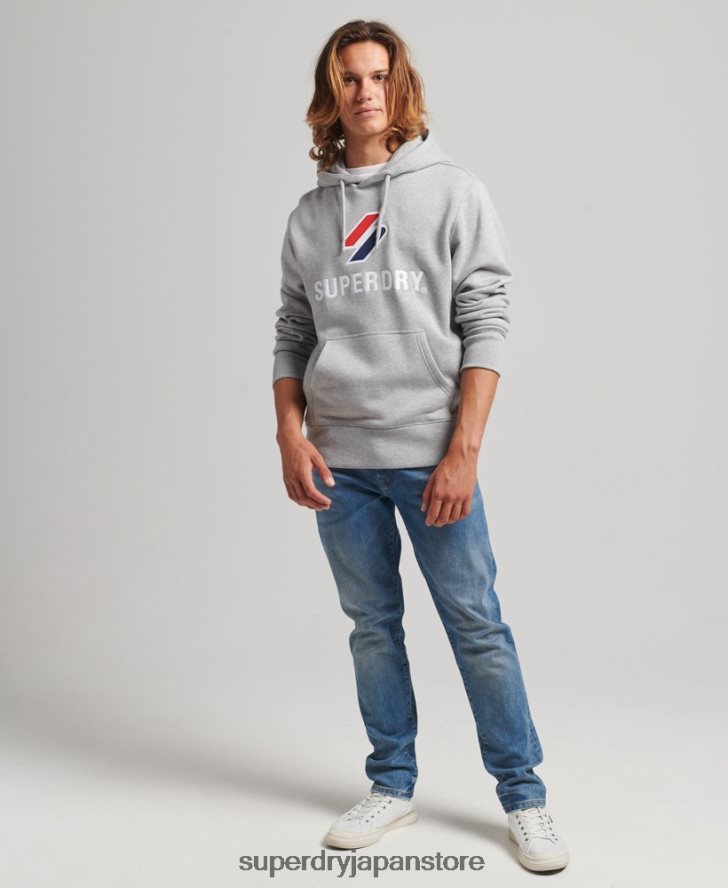 スタックアップリケロゴパーカー 男性 Superdry 衣類 グレー 2J62PZ5115