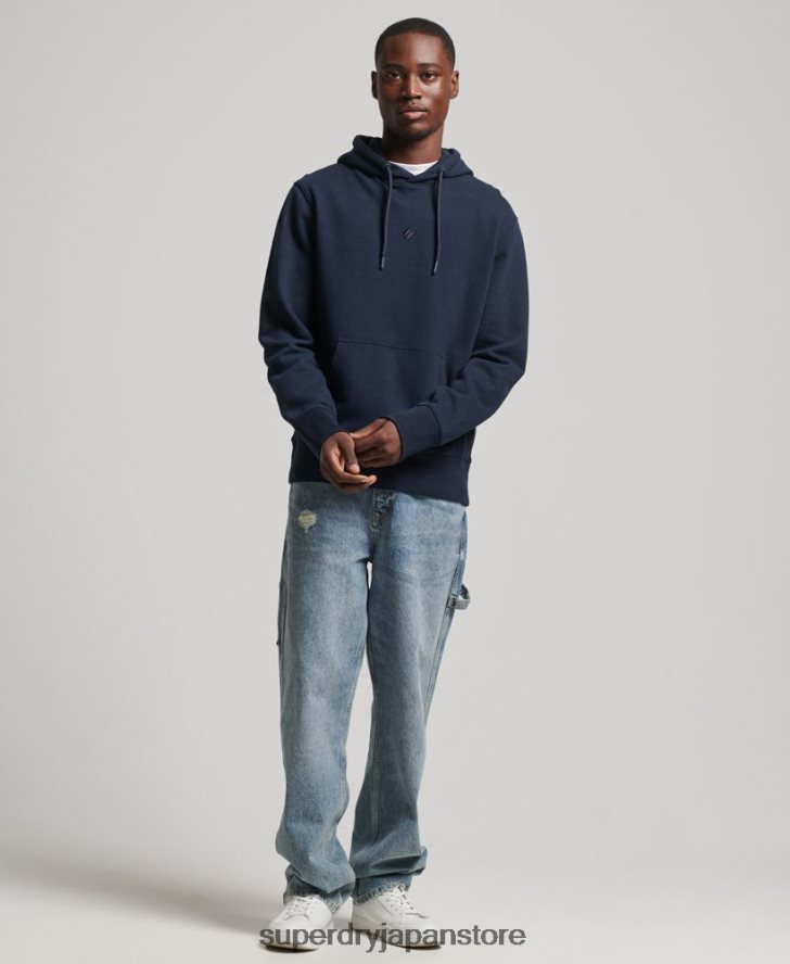 スポーツロゴクラブパーカー 男性 Superdry 衣類 海軍 2J62PZ5116