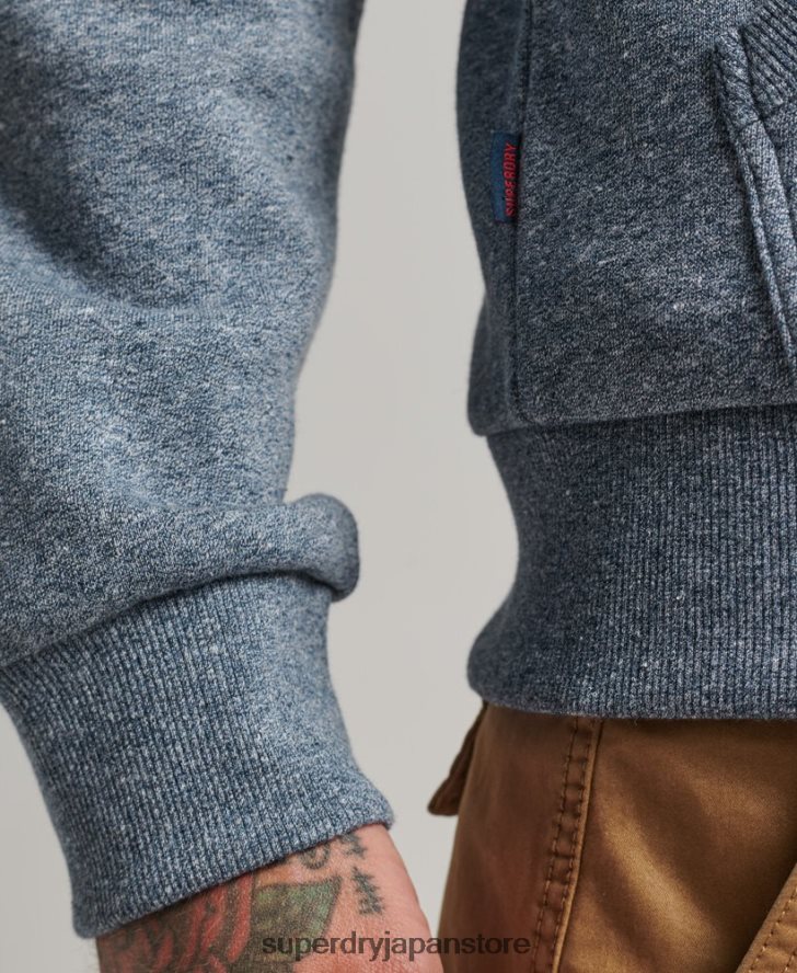 クラシックグラフィックロゴ ジップアップパーカー 男性 Superdry 衣類 青 2J62PZ5120