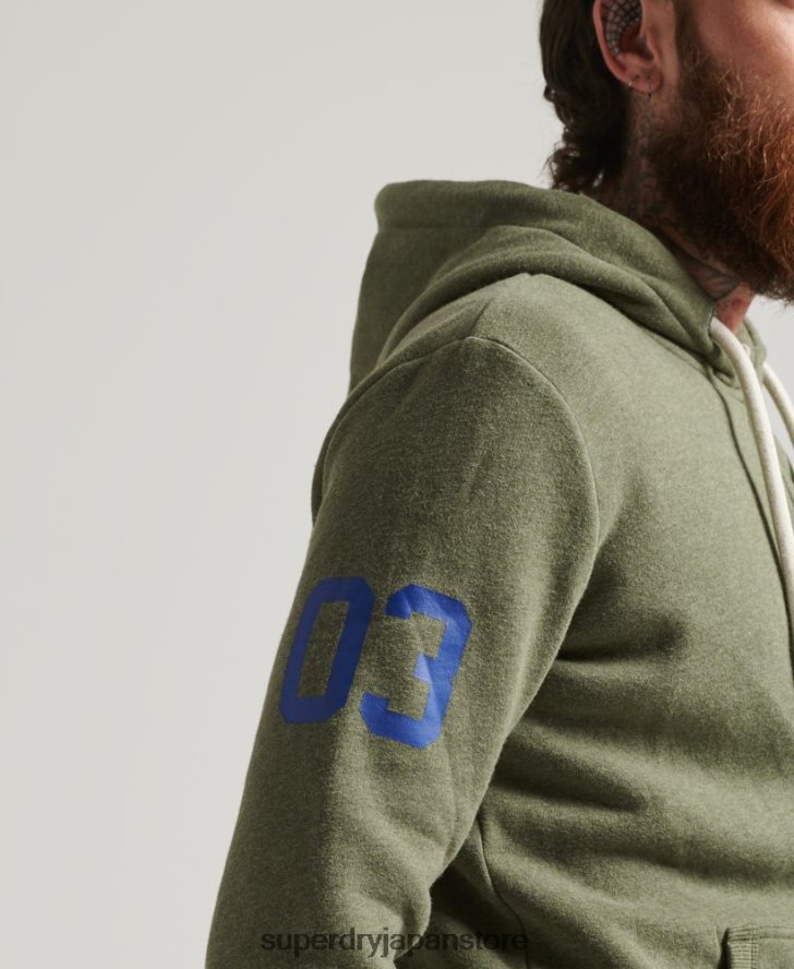 クラシックグラフィックロゴ ジップアップパーカー 男性 Superdry 衣類 緑 2J62PZ5121