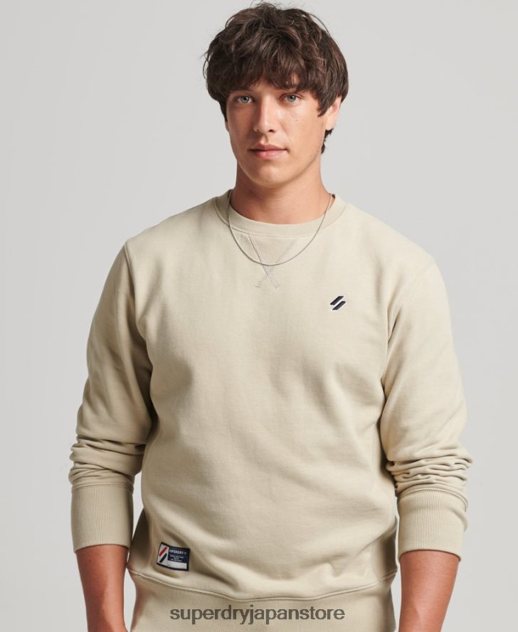 コード オーガニックコットン エッセンシャル クルー スウェットシャツ 男性 Superdry 衣類 ベージュ 2J62PZ5123