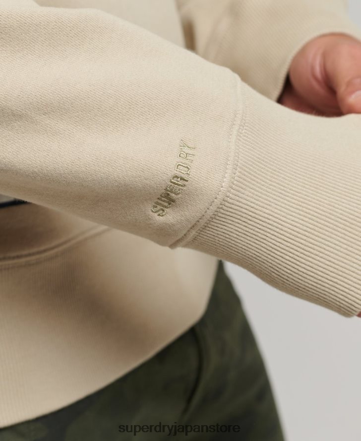 コード オーガニックコットン エッセンシャル クルー スウェットシャツ 男性 Superdry 衣類 ベージュ 2J62PZ5123