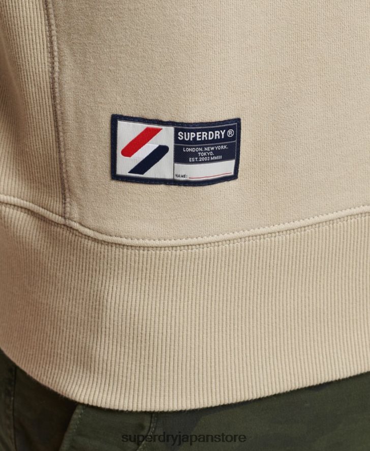 コード オーガニックコットン エッセンシャル クルー スウェットシャツ 男性 Superdry 衣類 ベージュ 2J62PZ5123