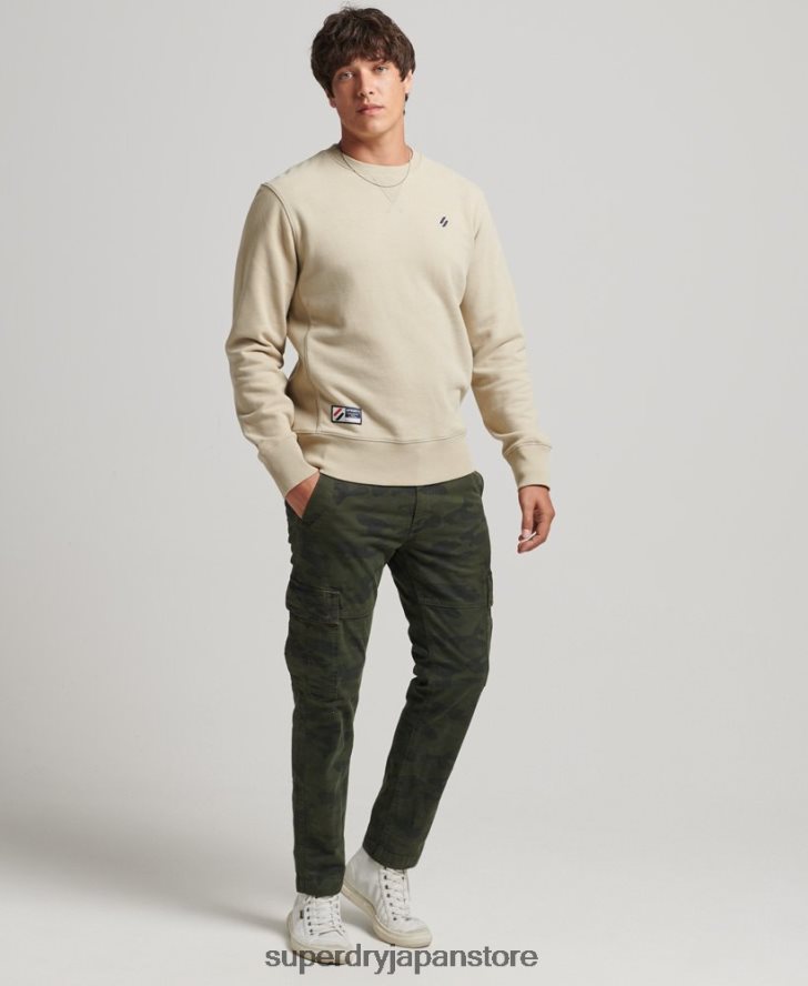 コード オーガニックコットン エッセンシャル クルー スウェットシャツ 男性 Superdry 衣類 ベージュ 2J62PZ5123
