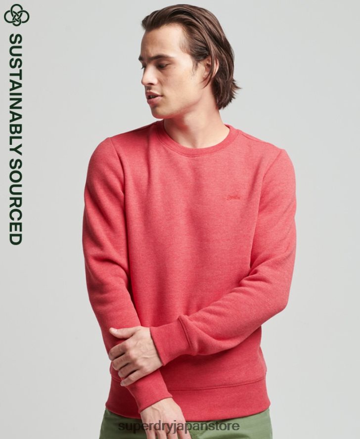 オーガニックコットン ヴィンテージロゴ クルースウェットシャツ 男性 Superdry 衣類 赤 2J62PZ5124