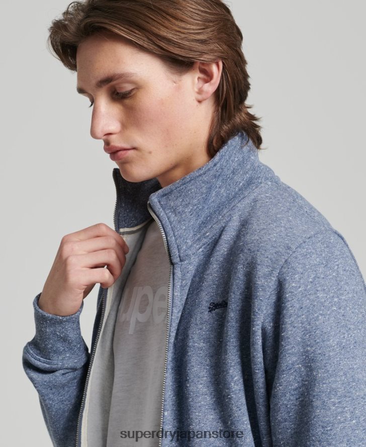 オーガニックコットン ヴィンテージロゴ ジップトラックトップ 男性 Superdry 衣類 青 2J62PZ5127