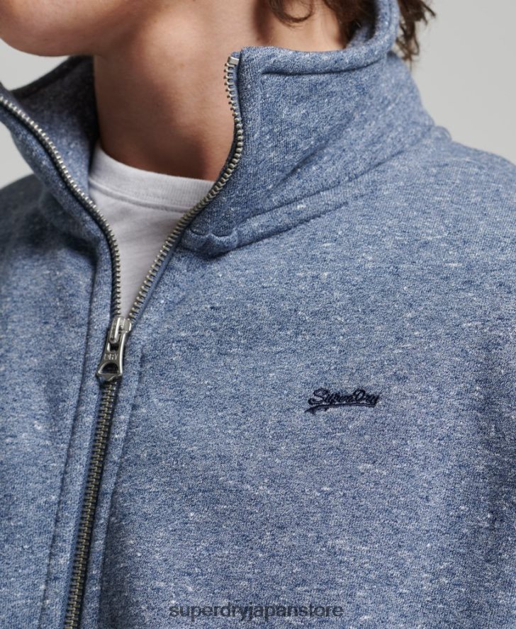 オーガニックコットン ヴィンテージロゴ ジップトラックトップ 男性 Superdry 衣類 青 2J62PZ5127