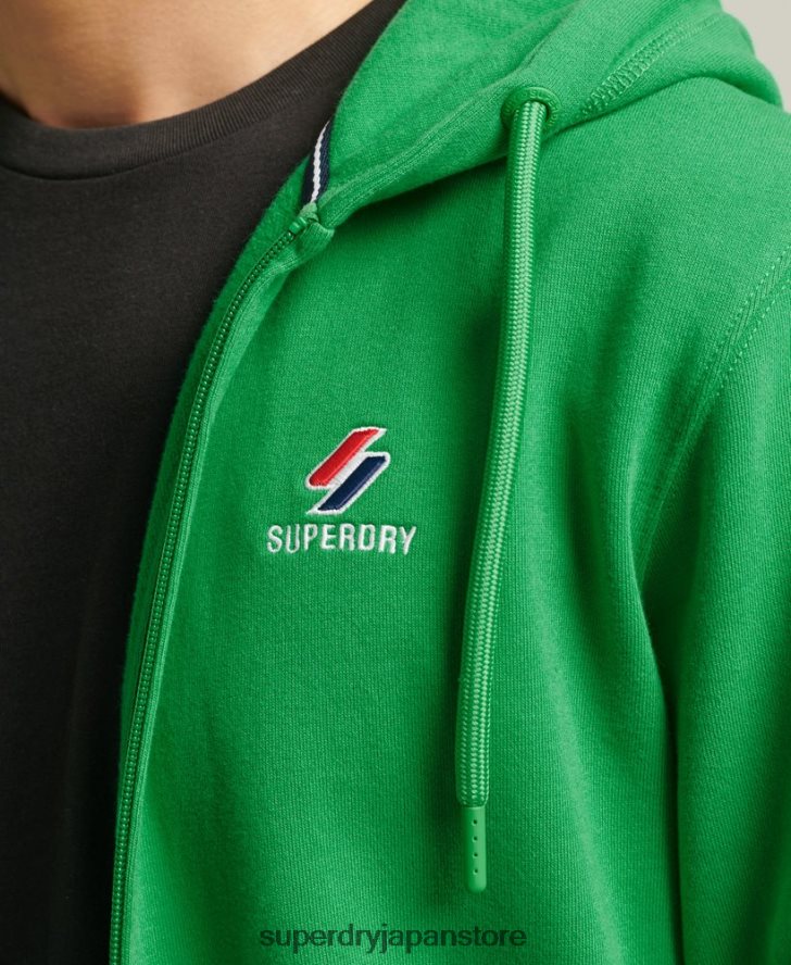 コードエッセンシャルジップパーカー 男性 Superdry 衣類 緑 2J62PZ5128