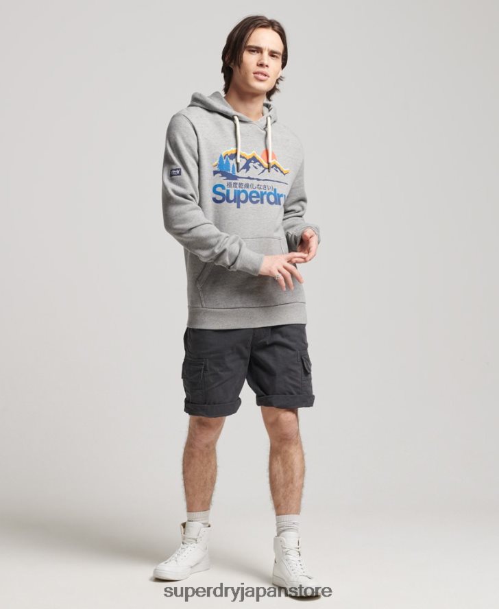 コアロゴ アウトドア パーカー 男性 Superdry 衣類 ライトグレー 2J62PZ5129