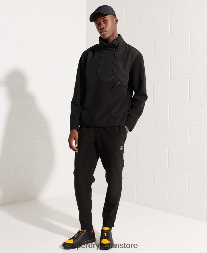 マウンテンスポーツフリースハーフジップジャケット 男性 Superdry 衣類 黒 2J62PZ5132