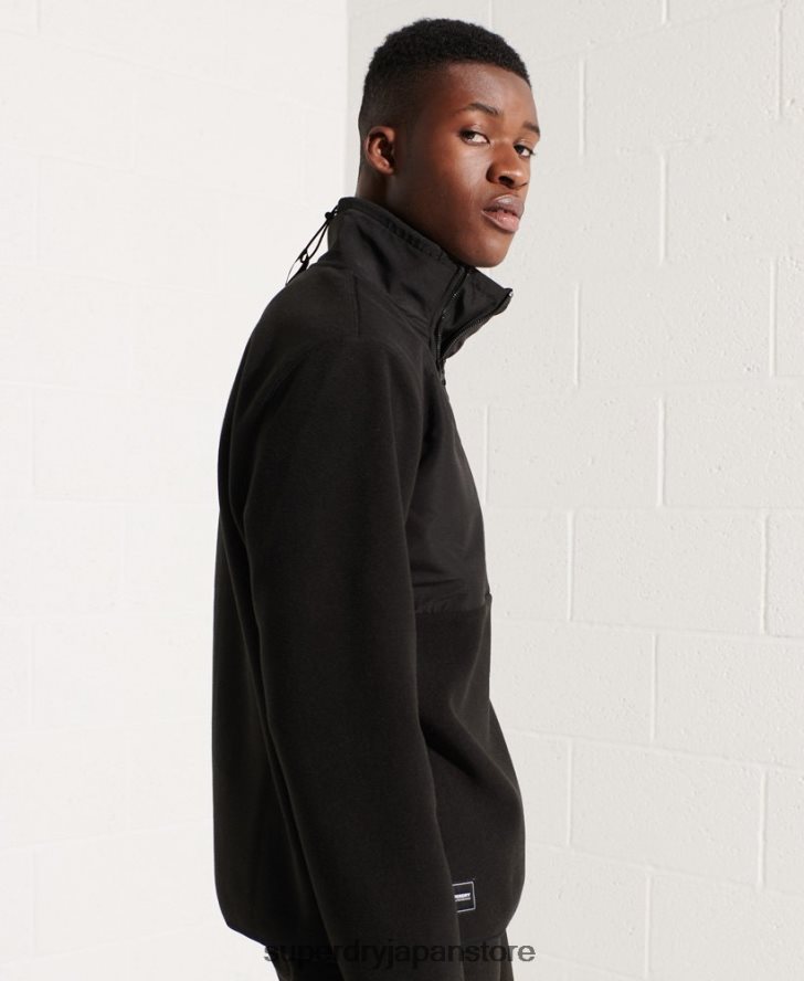 マウンテンスポーツフリースハーフジップジャケット 男性 Superdry 衣類 黒 2J62PZ5132