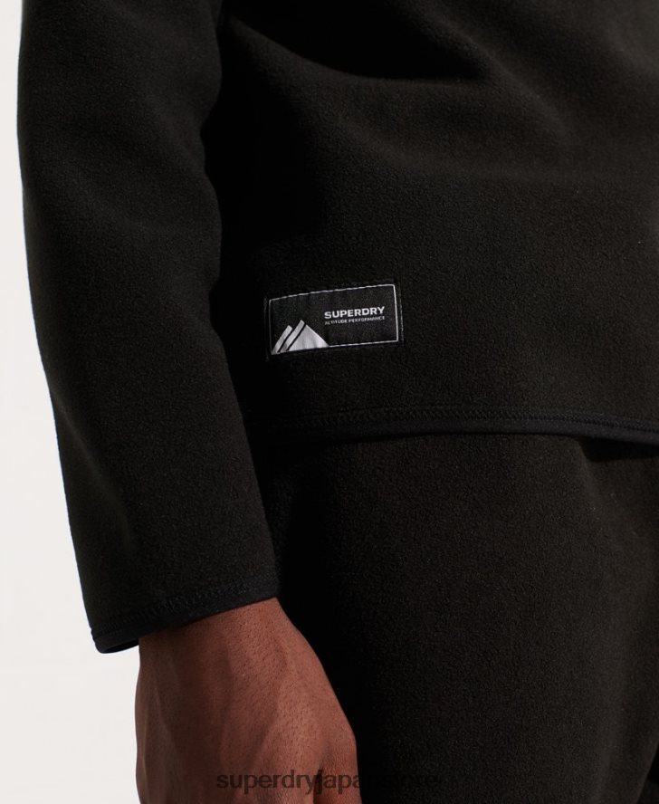 マウンテンスポーツフリースハーフジップジャケット 男性 Superdry 衣類 黒 2J62PZ5132