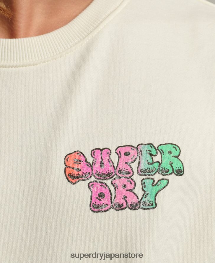 ヴィンテージ イントゥ ザ ウッズ クルー スウェットシャツ 男性 Superdry 衣類 白 2J62PZ5139