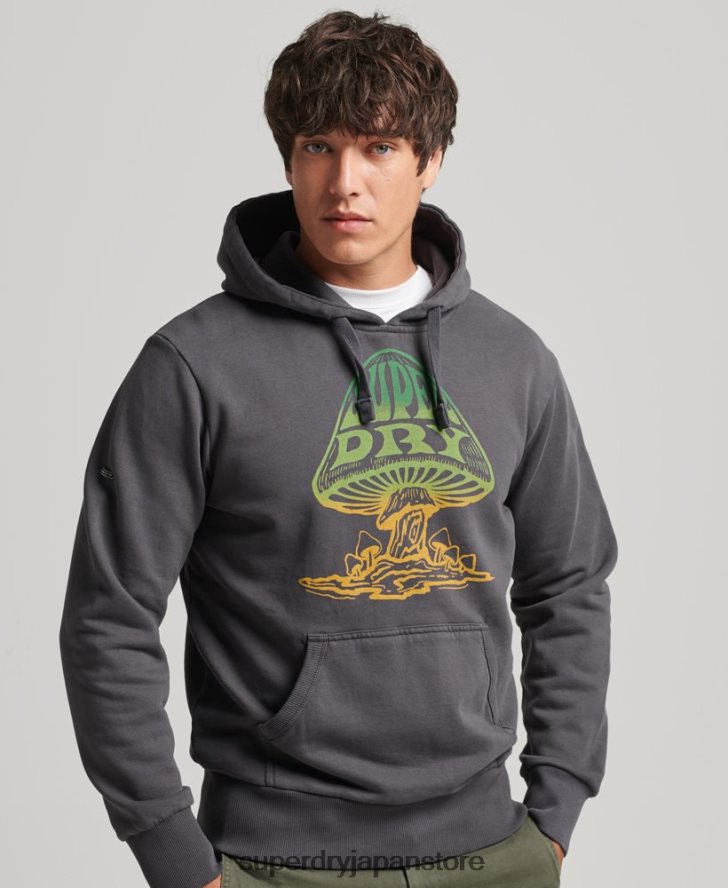 サイケロックパーカー 男性 Superdry 衣類 濃い灰色 2J62PZ514