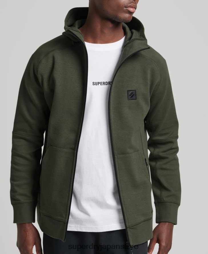コードテックジップパーカー 男性 Superdry 衣類 カーキ 2J62PZ5140