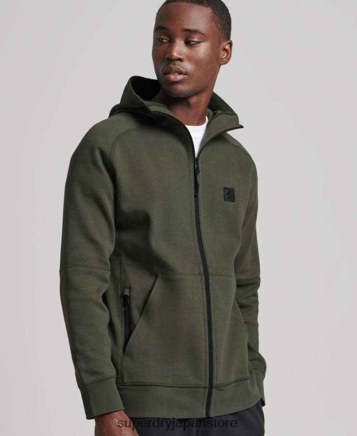 コードテックジップパーカー 男性 Superdry 衣類 カーキ 2J62PZ5140