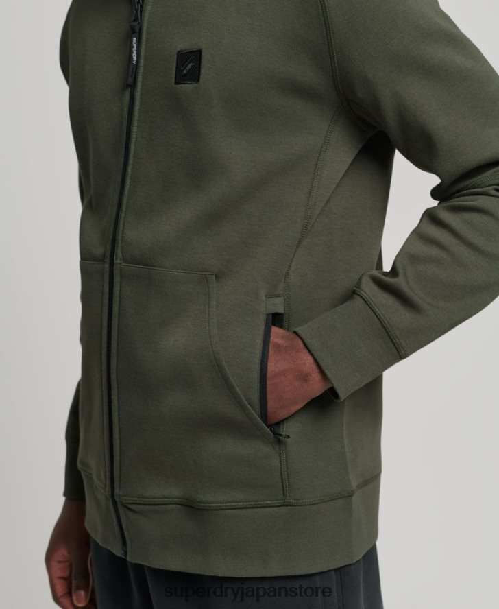 コードテックジップパーカー 男性 Superdry 衣類 カーキ 2J62PZ5140
