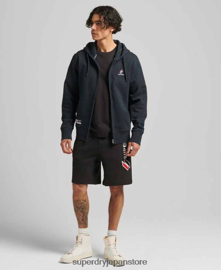 コードエッセンシャルジップパーカー 男性 Superdry 衣類 海軍 2J62PZ5147