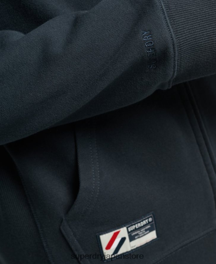 コードエッセンシャルジップパーカー 男性 Superdry 衣類 海軍 2J62PZ5147