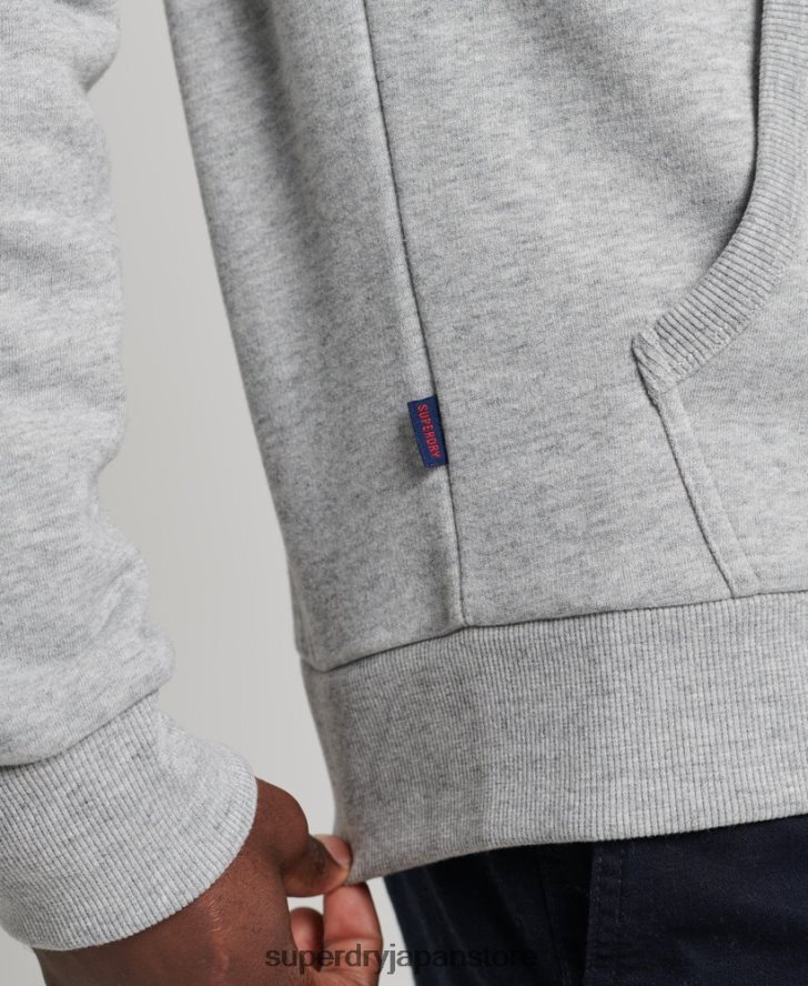 ヴィンテージロゴクラシックジップパーカー 男性 Superdry 衣類 グレー 2J62PZ5148