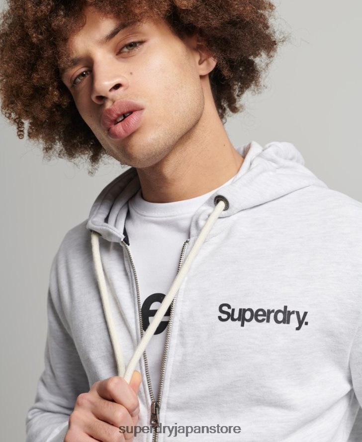 ヴィンテージコアロゴクラシックジップパーカー 男性 Superdry 衣類 ライトグレー 2J62PZ5150