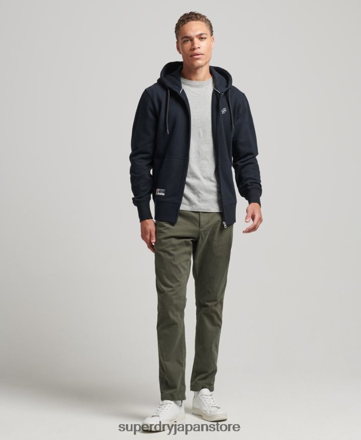 エッセンシャルロゴルーズジップパーカー 男性 Superdry 衣類 海軍 2J62PZ5151