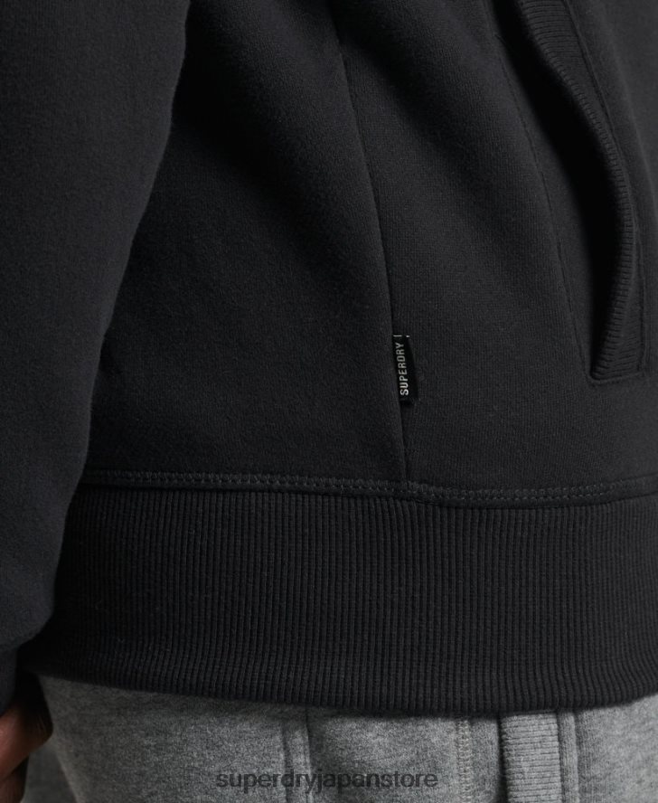 オーガニックコットン ヴィンテージロゴ ジップトラックトップ 男性 Superdry 衣類 黒 2J62PZ5153