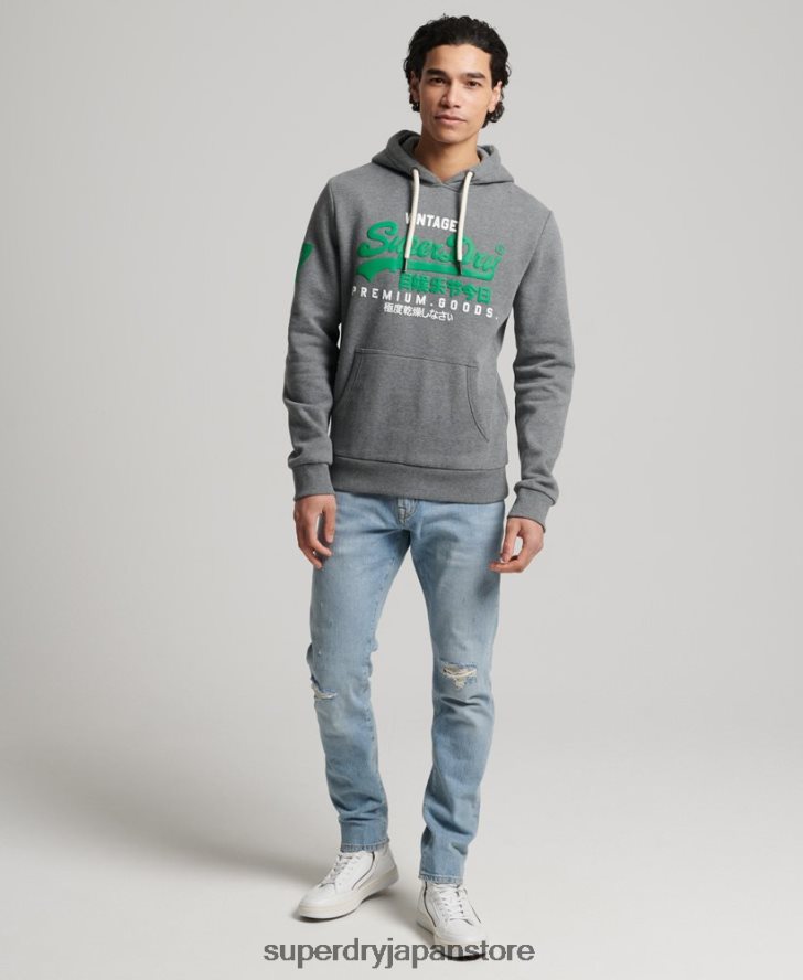 ヴィンテージロゴクラシックパーカー 男性 Superdry 衣類 グレー 2J62PZ5155