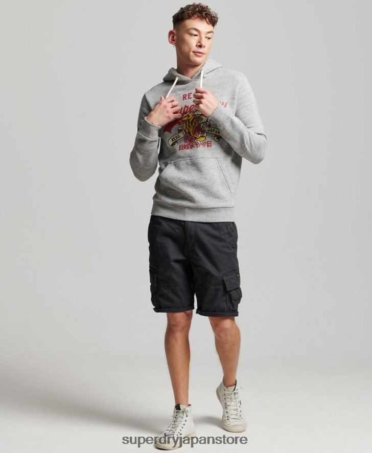 ヴィンテージロゴナラティブパーカー 男性 Superdry 衣類 グレー 2J62PZ515