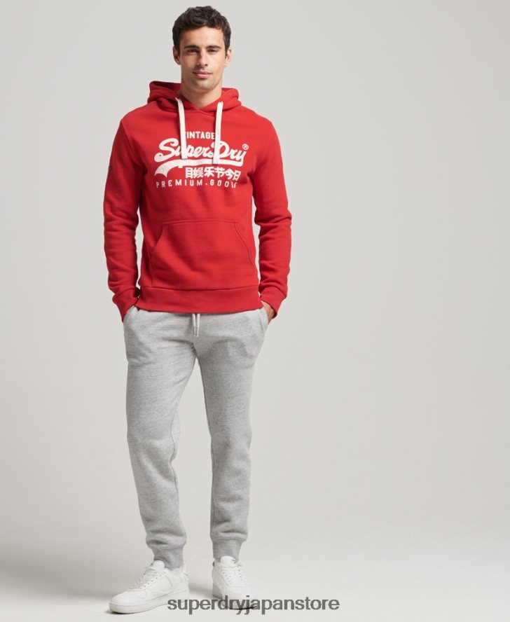 ヴィンテージロゴ ヘリテージパーカー 男性 Superdry 衣類 赤 2J62PZ5162