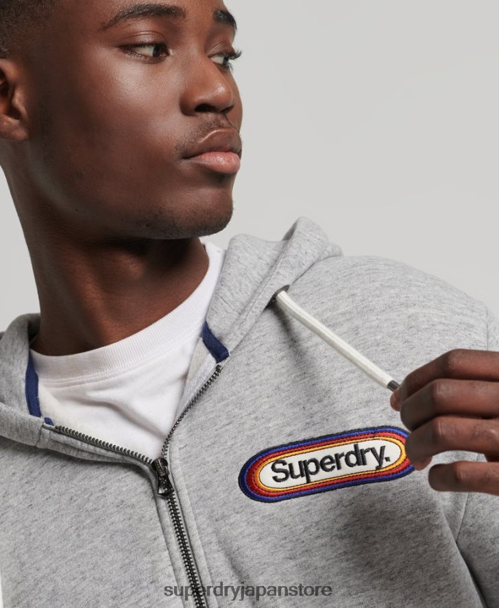 ヴィンテージコアロゴシーズナルジップパーカー 男性 Superdry 衣類 グレー 2J62PZ5163